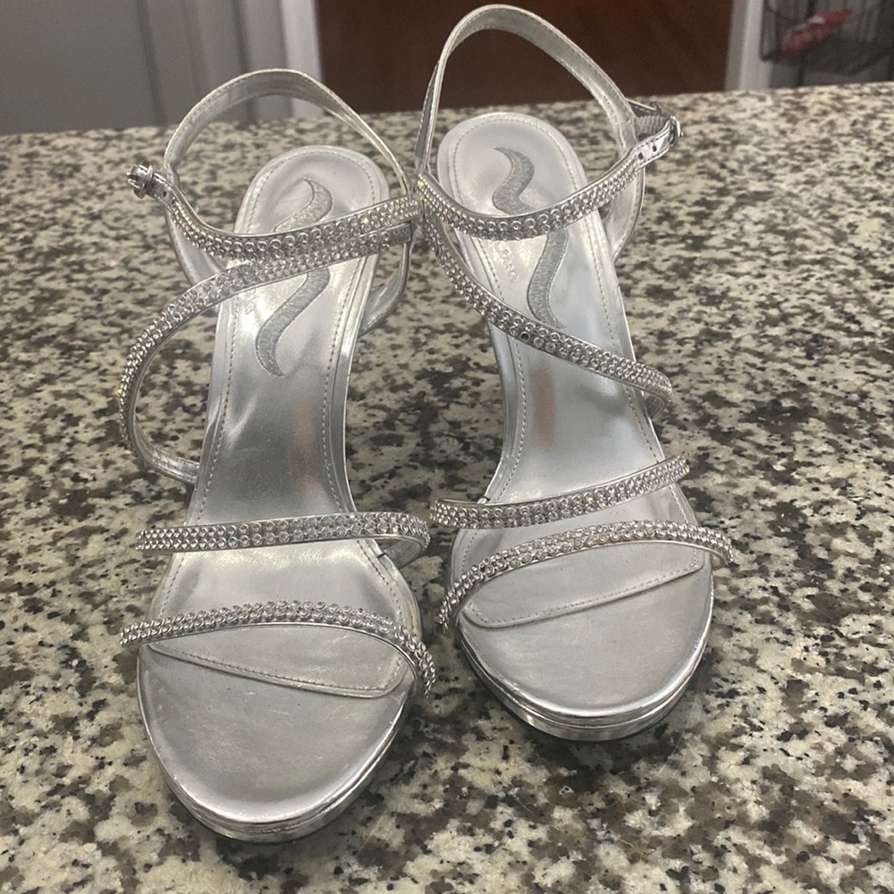 COPY - Nina Silver Rhinestone Heels